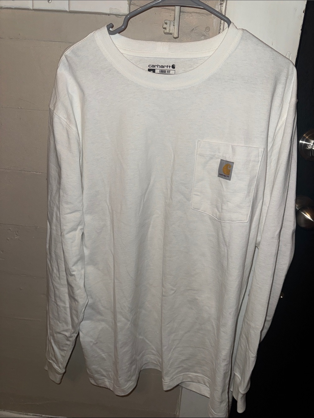 Carhartt Long Sleeve Pocket Tee in White M